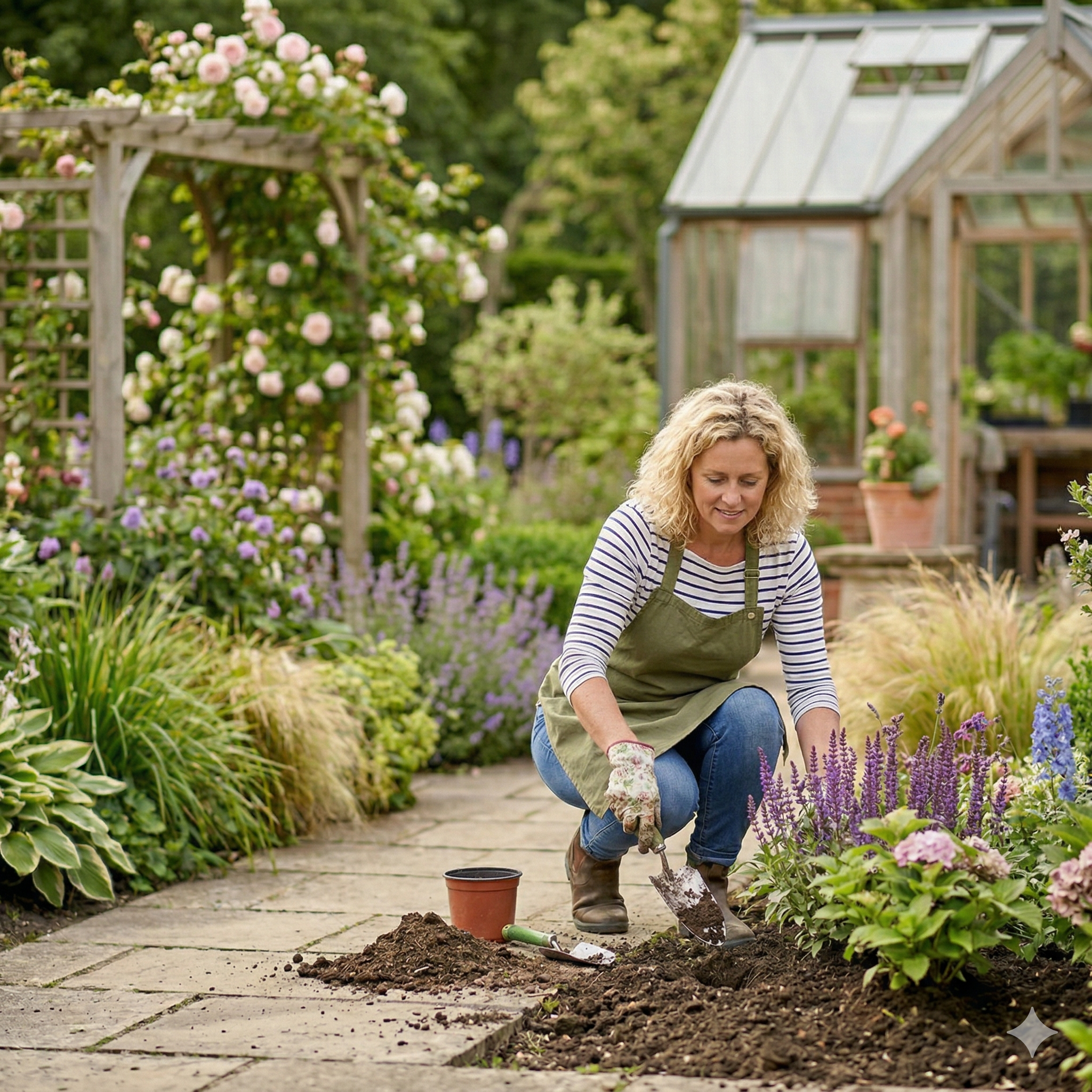 Стильна теплиця та ландшафт