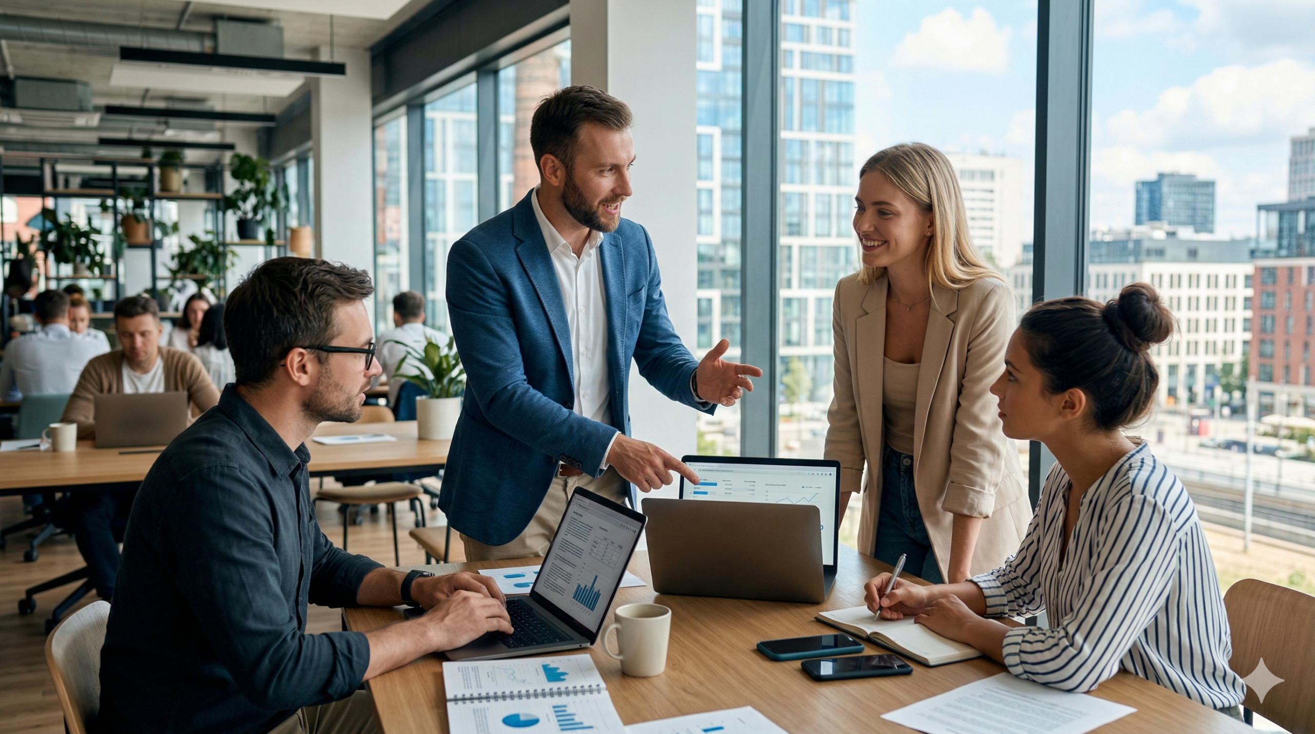 Команда підприємців за роботою