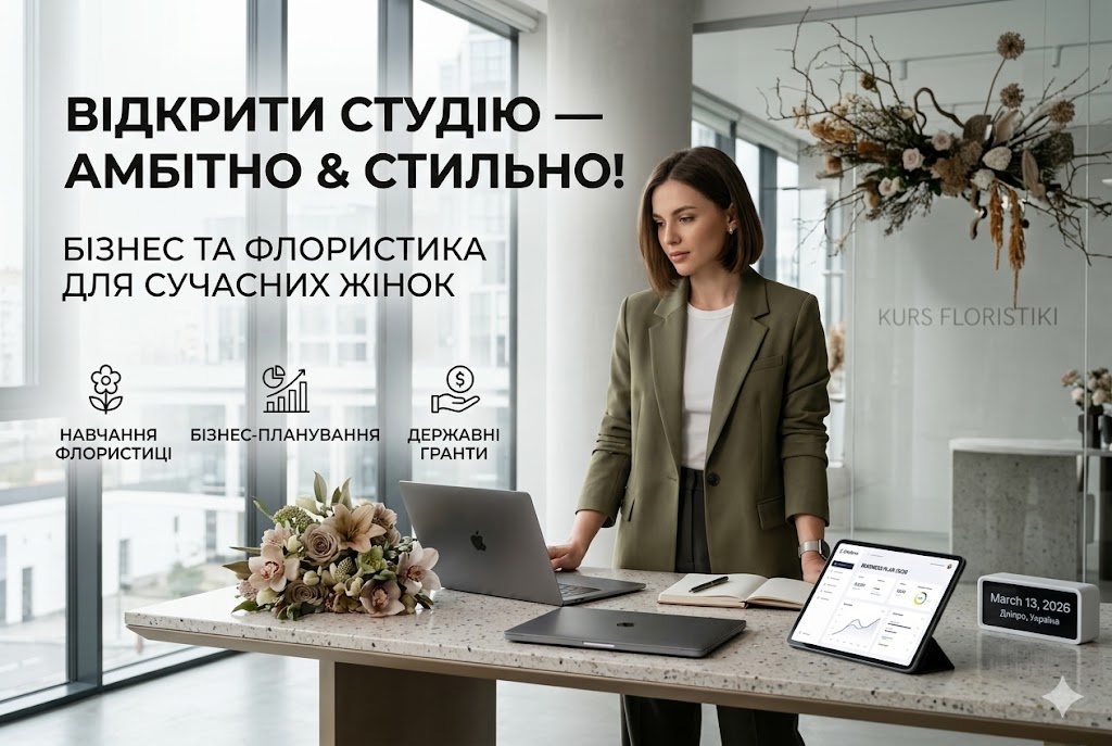 Відкрити флористичний бутік в Україні, консультування з приводу бізнес-планів