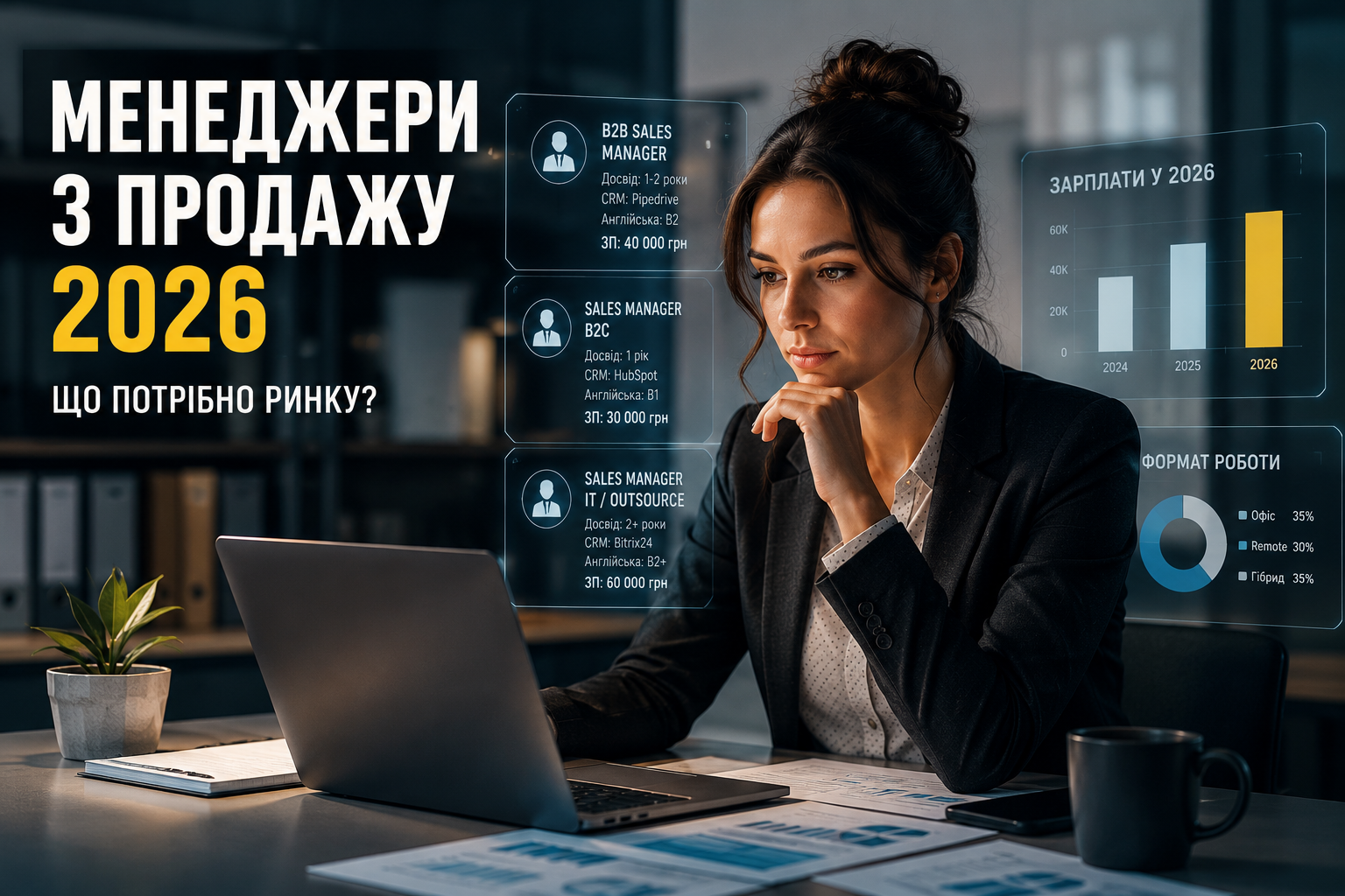 Статистика зарплат та вимоги до менеджера з продажу в Україні 2026